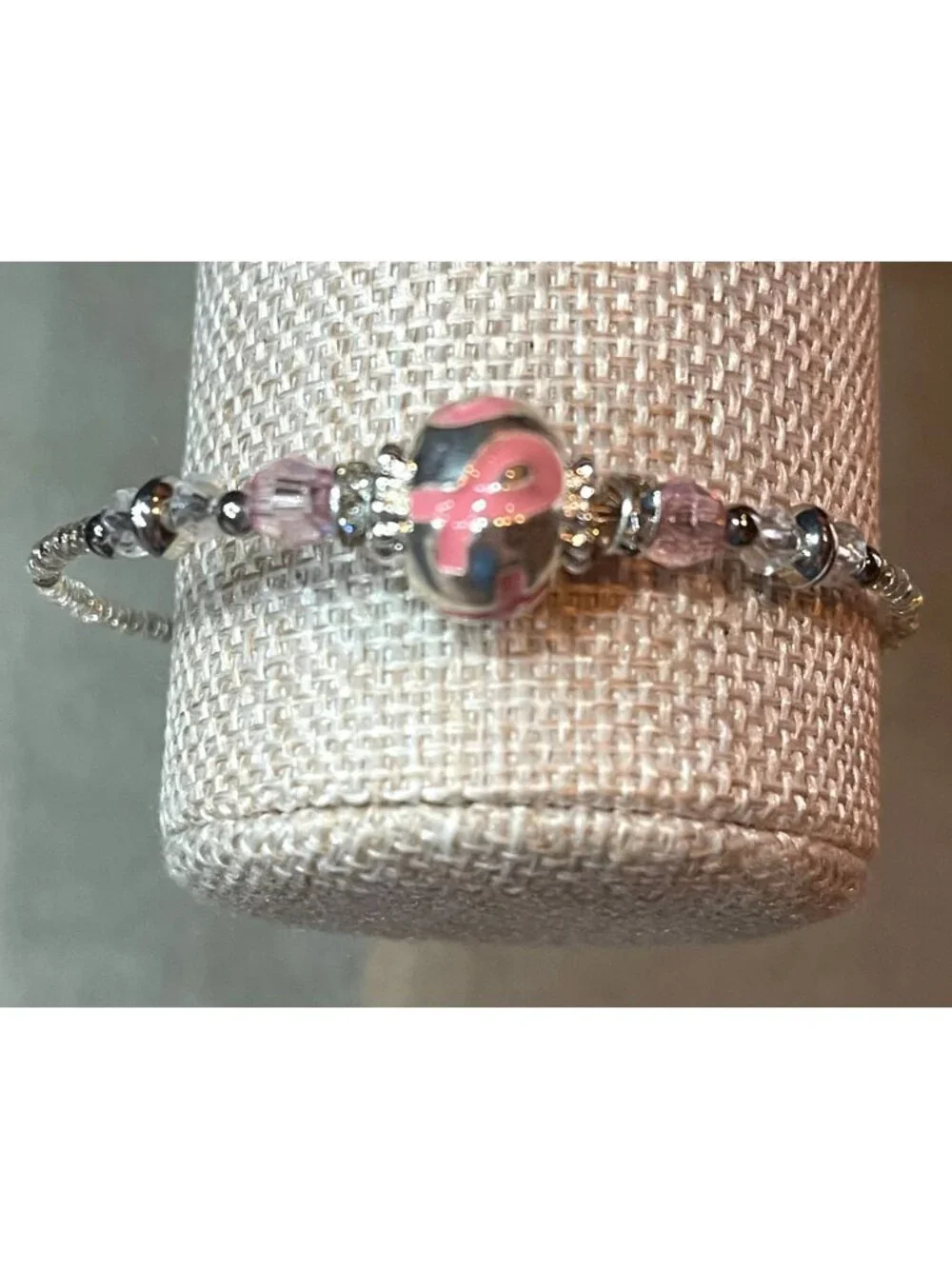Bali-Style Charm Bracelet Breast Cancer Awareness and Research